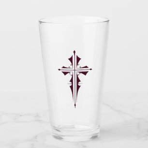 Purple Christian Cross Glass