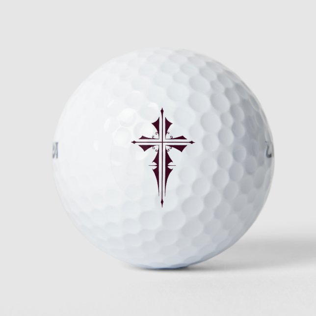 Purple Christian Cross Golf Balls (Front)