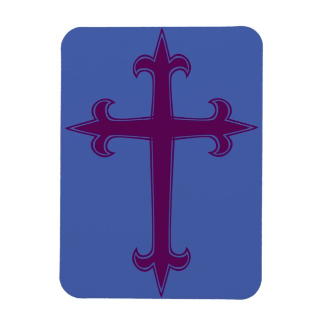 Purple Christian Cross Magnet (Vertical)