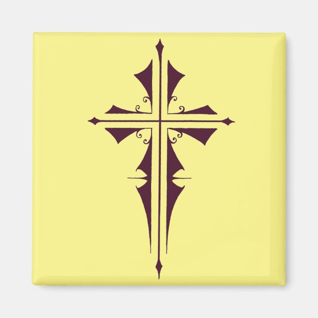 Purple Christian Cross Magnet (Front)