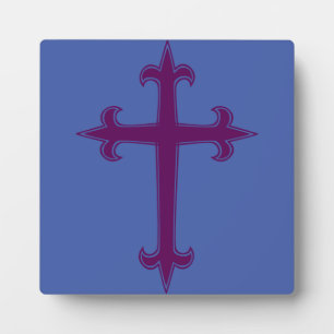 Purple Christian Cross Plaque