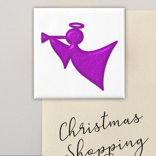 Purple Christmas Angel Magnet