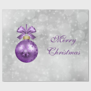 Purple Christmas Ball Wrapping Paper
