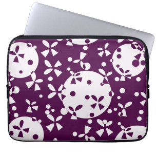 Purple Christmas Bells Holiday Pattern Laptop Sleeve