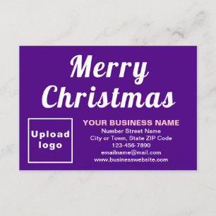 Purple; Christmas; Business; Small Flat Greeting Card