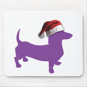 Purple Christmas Dachshund Mouse Pad