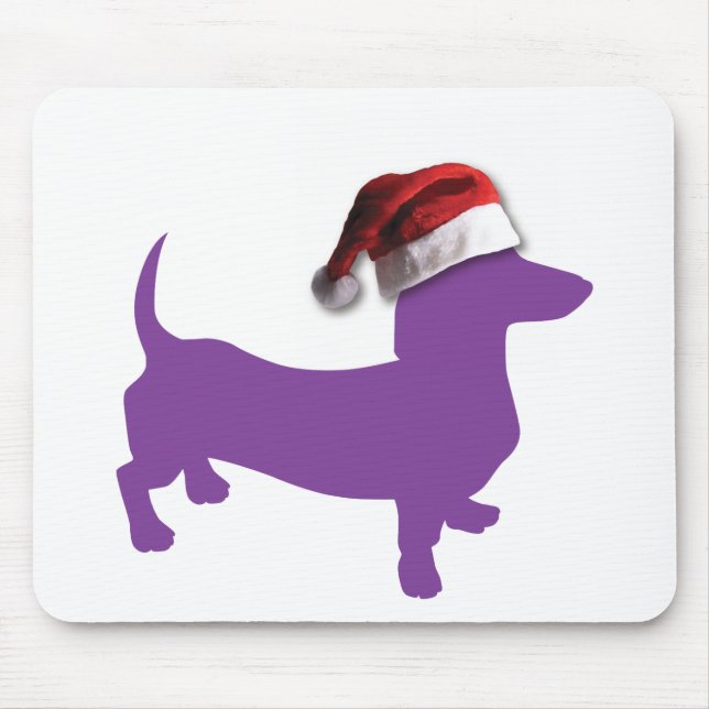 Purple Christmas Dachshund Mouse Pad (Front)