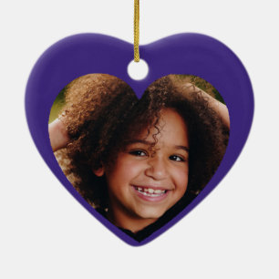 Purple Christmas Decorations, Custom Angel Heart Ceramic Ornament