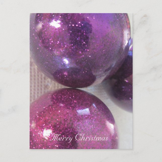 Purple Christmas Decorations Holiday Postcard (Front)
