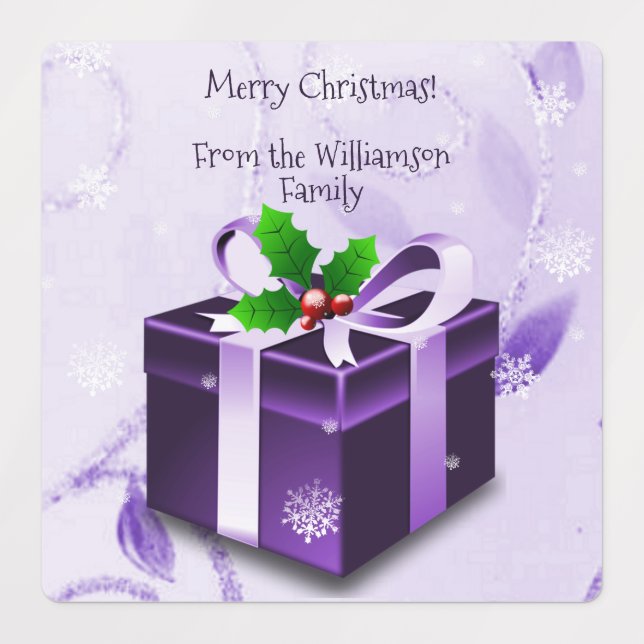 Purple Christmas Gift Baking Label (Design 3)