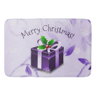 Purple Christmas Gift Bath Mat