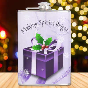 Purple Christmas Gift Flask