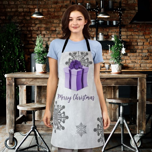Purple Christmas Gift Holiday Apron (Purple Christmas Gift Holiday Apron)