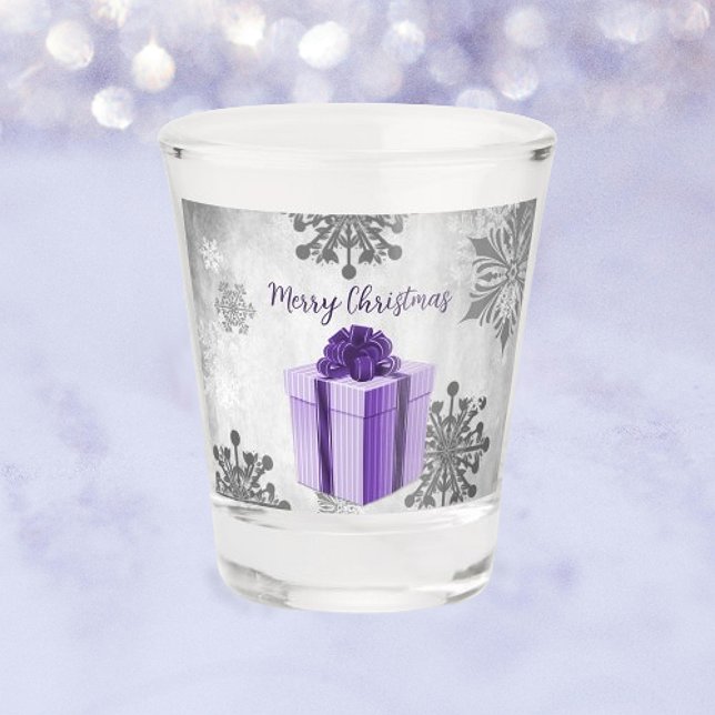 Purple Christmas Gift Holiday Shot glass (Purple Christmas Gift Holiday Shot Glass)
