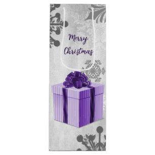 Purple Christmas Gift Holiday Wine Gift Bag