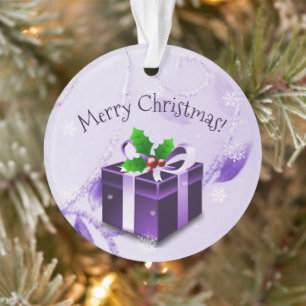 Purple Christmas Gift Ornament