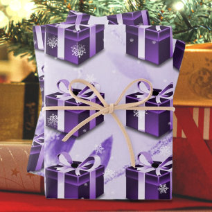 Purple Christmas Gift Wrapping Paper