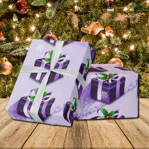 Purple Christmas Gift Wrapping Paper