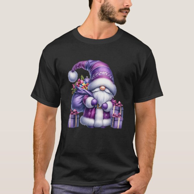 Purple Christmas Gnome Graphic For Women Men Kids  T-Shirt (Front)
