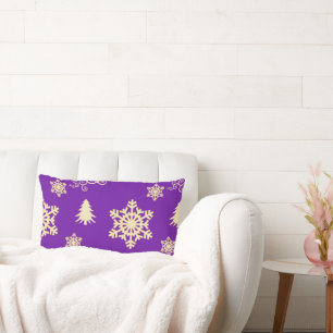 Purple Christmas Lumbar Cushion