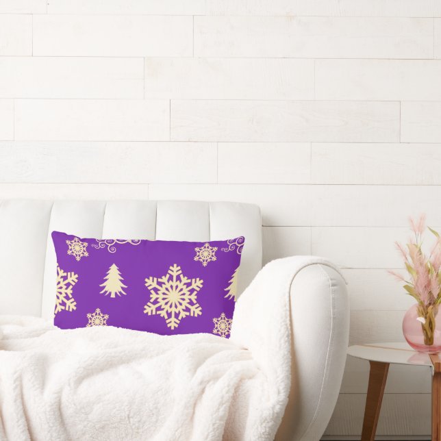 Purple Christmas Lumbar Cushion (Couch)