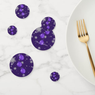 Purple Christmas Ornaments Confetti