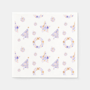 Purple Christmas Party Napkins