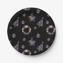 Purple Christmas Party Plates - set 2