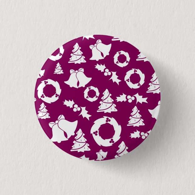 Purple Christmas Pattern 3 Cm Round Badge (Front)