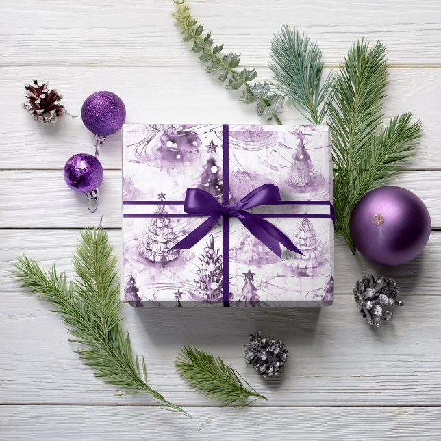 Purple Christmas Pattern#3 ID1009 Wrapping Paper (Creator Uploaded)