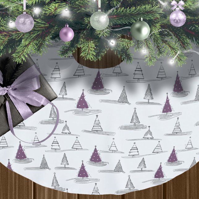 Purple Christmas Pattern#5 ID1009 Brushed Polyester Tree Skirt (Creator Uploaded)