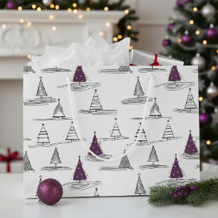 Purple Christmas Pattern#5 ID1009 Large Gift Bag