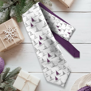 Purple Christmas Pattern#5 ID1009 Tie
