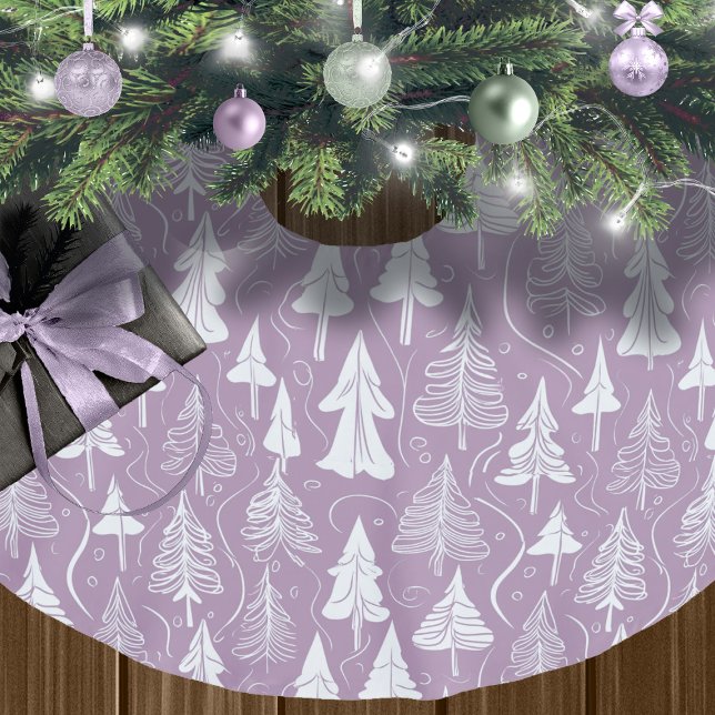 Purple Christmas Pattern#6 ID1009 Brushed Polyester Tree Skirt (Creator Uploaded)