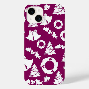 Purple Christmas Pattern Case-Mate iPhone 14 Case