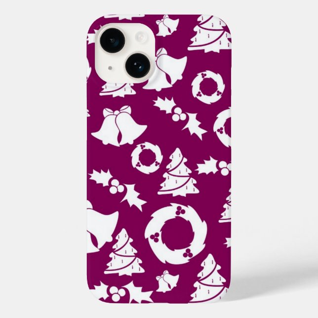 Purple Christmas Pattern Case-Mate iPhone Case (Back)