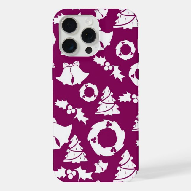 Purple Christmas Pattern iPhone Case (Back)