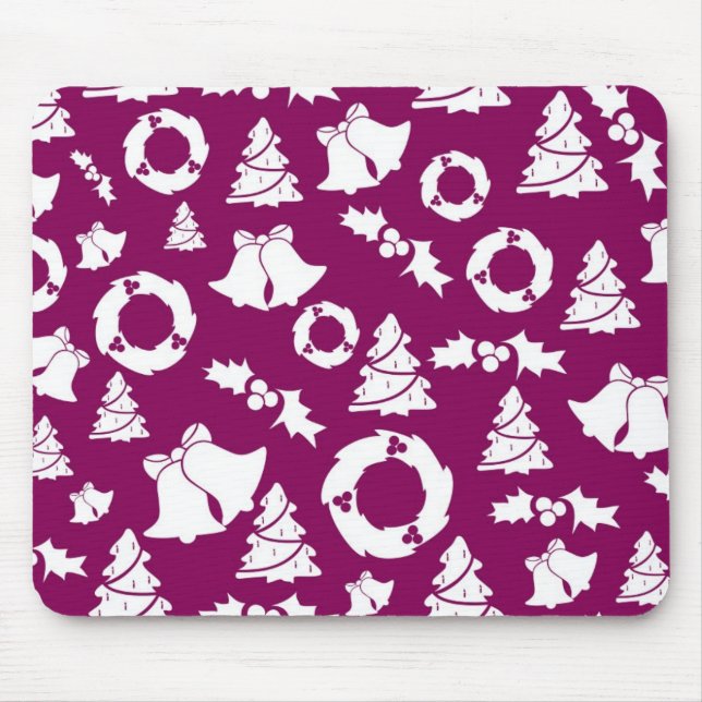 Purple Christmas Pattern Mouse Pad (Front)