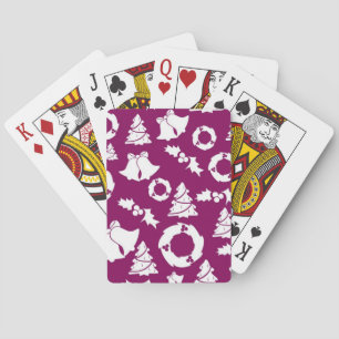 Purple Christmas Pattern Playing Cards