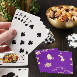Purple Christmas Playing Cards