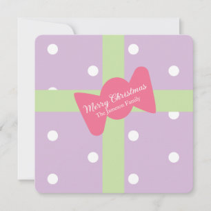 Purple Christmas Present Family  Card