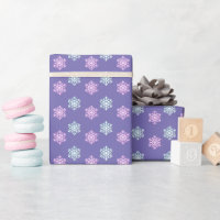 purple Christmas snow flake wrapping paper