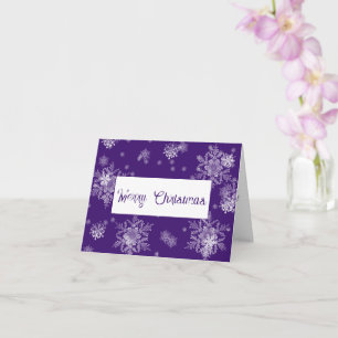 Purple Christmas Snowflakes Greeting Card