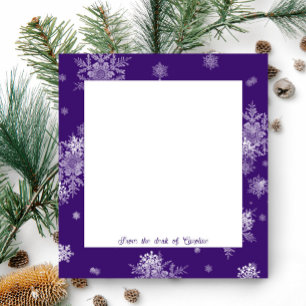 Purple Christmas Snowflakes Notepad
