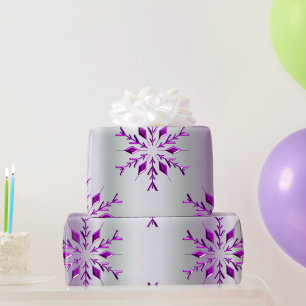 Purple Christmas Snowflakes Wrapping Paper