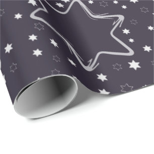 Purple Christmas Stars Wrapping Paper