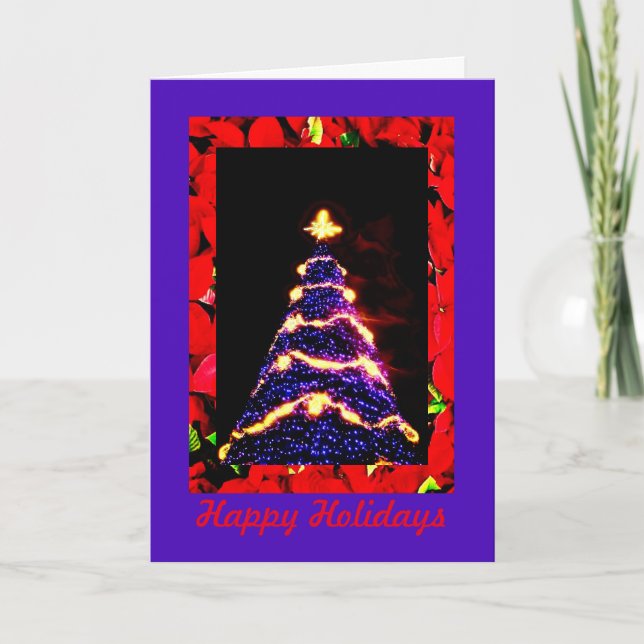 Purple Christmas Tree, Christmas Card (Front)