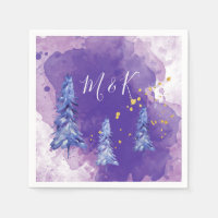 Purple Christmas Tree Golden Snowflakes