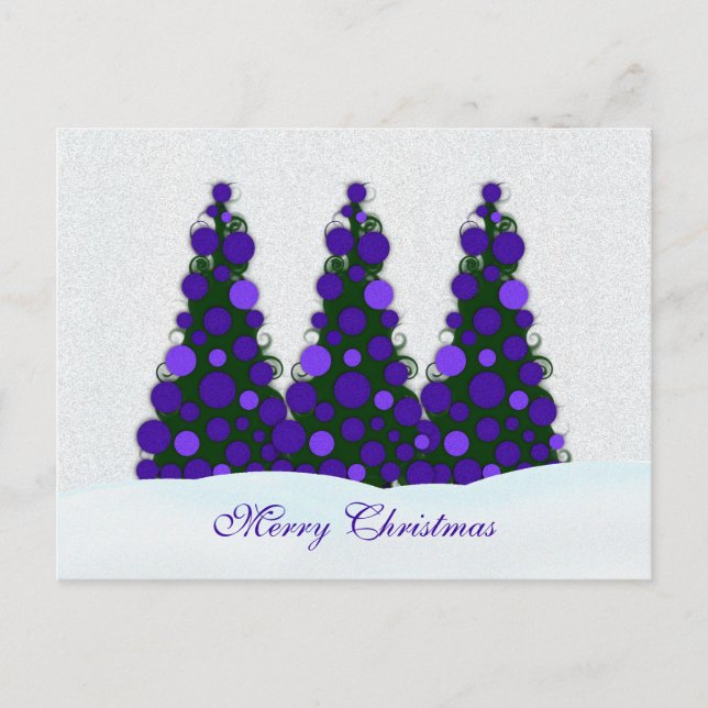 Purple Christmas Tree Postcard (Front)