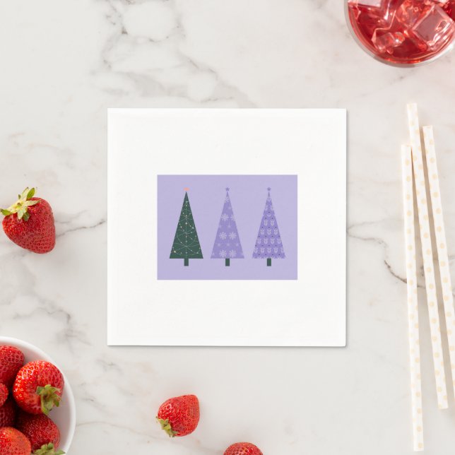 Purple Christmas Trees Napkin (Insitu)